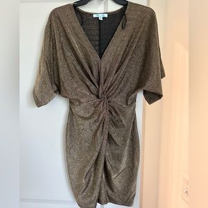 Sparkly gold New Year’s Eve dress